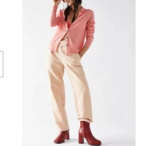 NWOT Free People 100% Cashmere Button Collar Cardigan - Picture 3 of 14